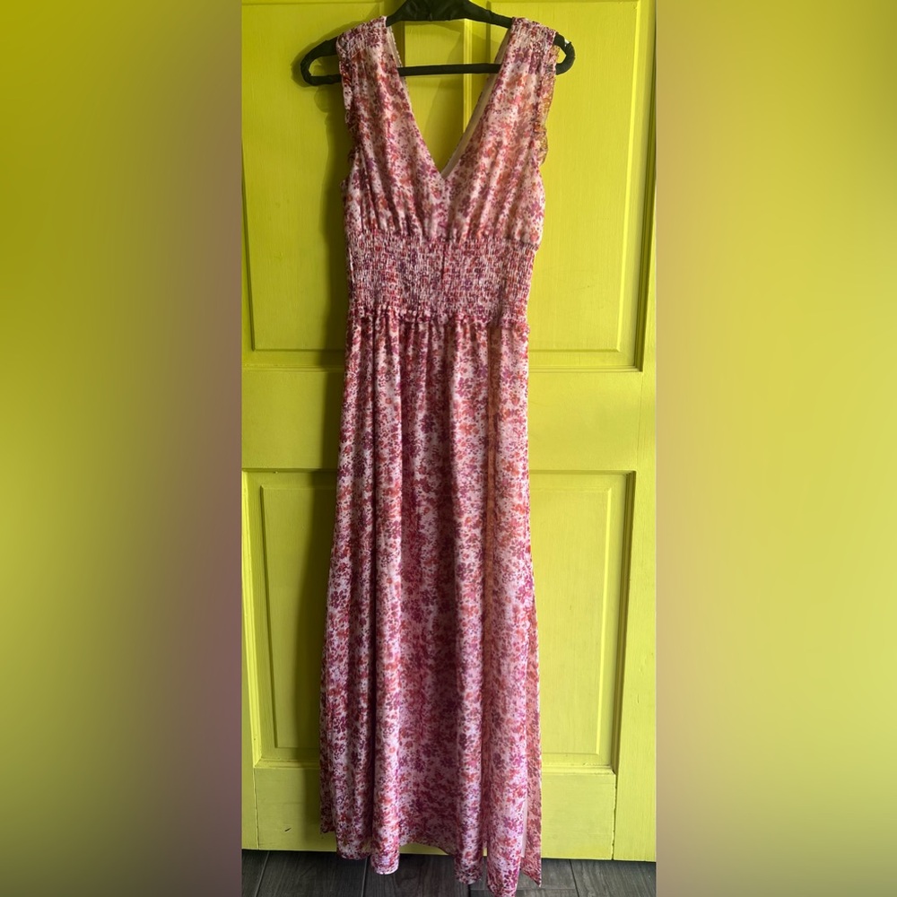Banana Republic Pink Floral Maxi Dress
